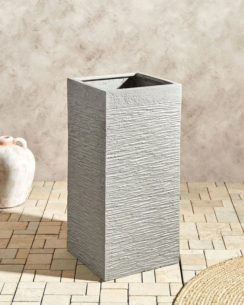 Beliani Gėlių vazonas DION 33 cm šviesiai pilkas
