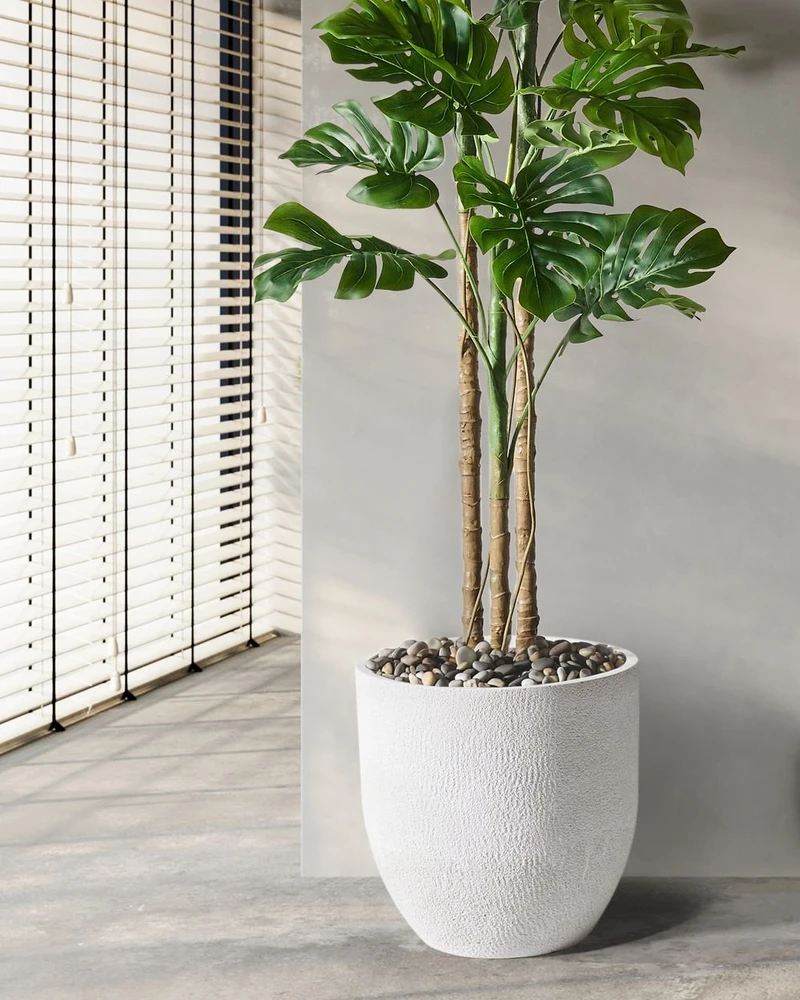 Beliani Gėlių vazonas KANNIA 46 cm baltas