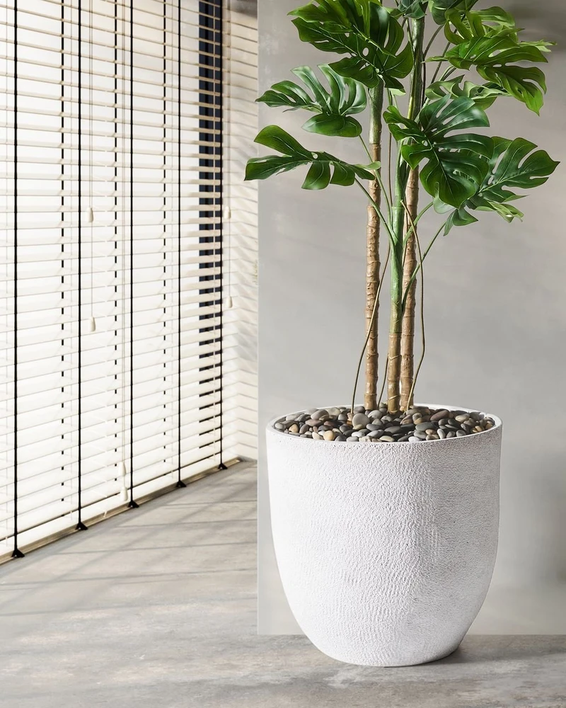 Beliani Gėlių vazonai KANNIA 55 cm balti
