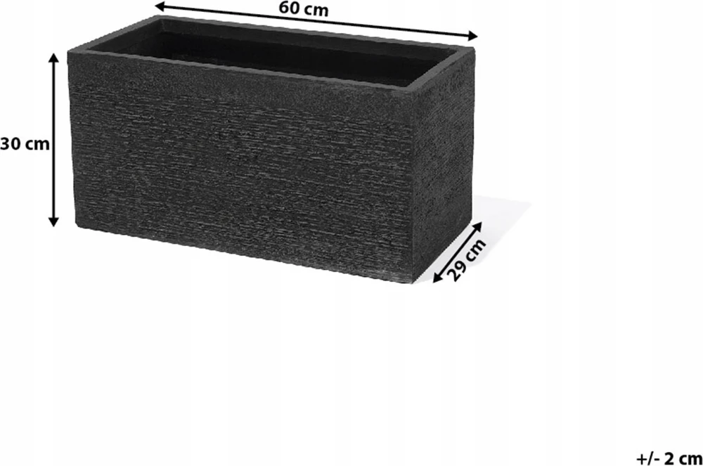 Beliani Gėlių vazonas MYRA 60 cm juodas