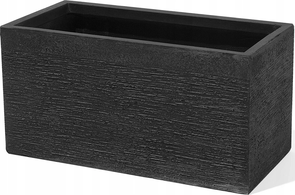 Beliani Gėlių vazonas MYRA 60 cm juodas