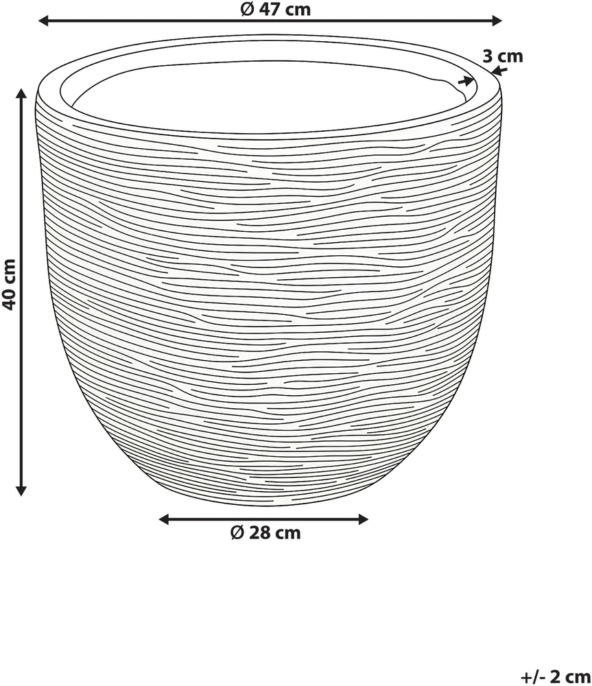 Beliani Gėlių vazonas LIXOURI 47 cm šviesiai pilkas