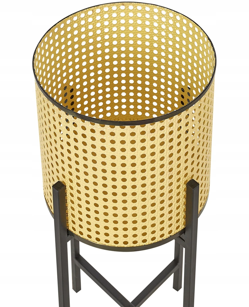 Beliani Gėlių stovas FALLOPIA metalinis 25 cm smėlio spalvos