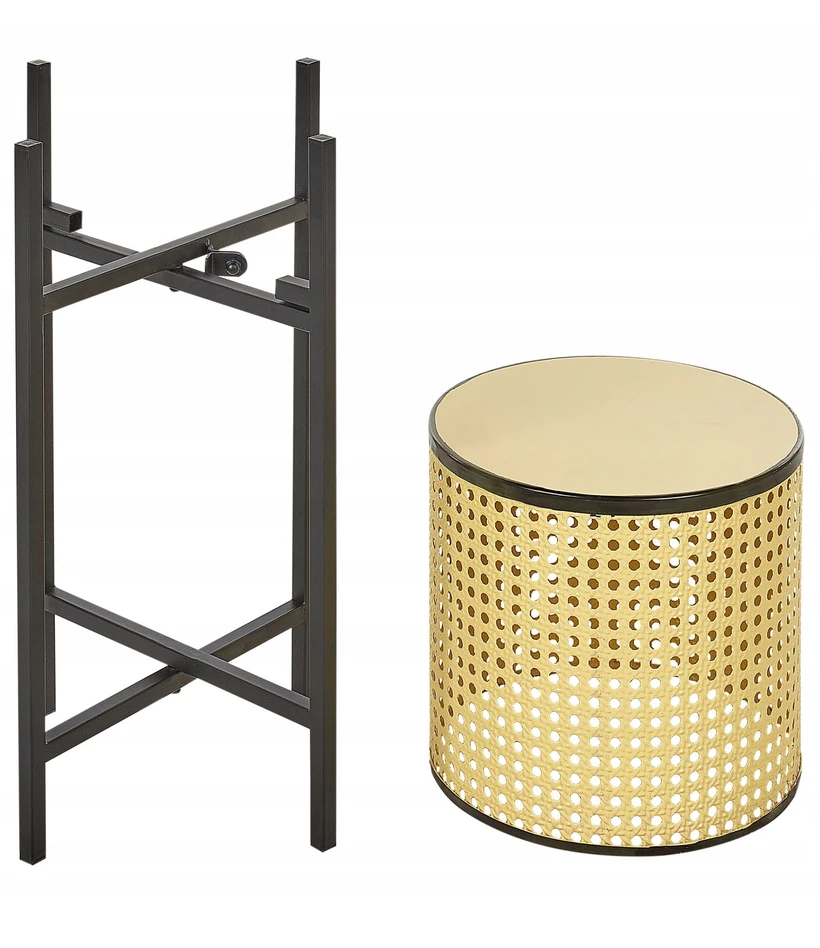 Beliani Gėlių stovas FALLOPIA metalinis 25 cm smėlio spalvos