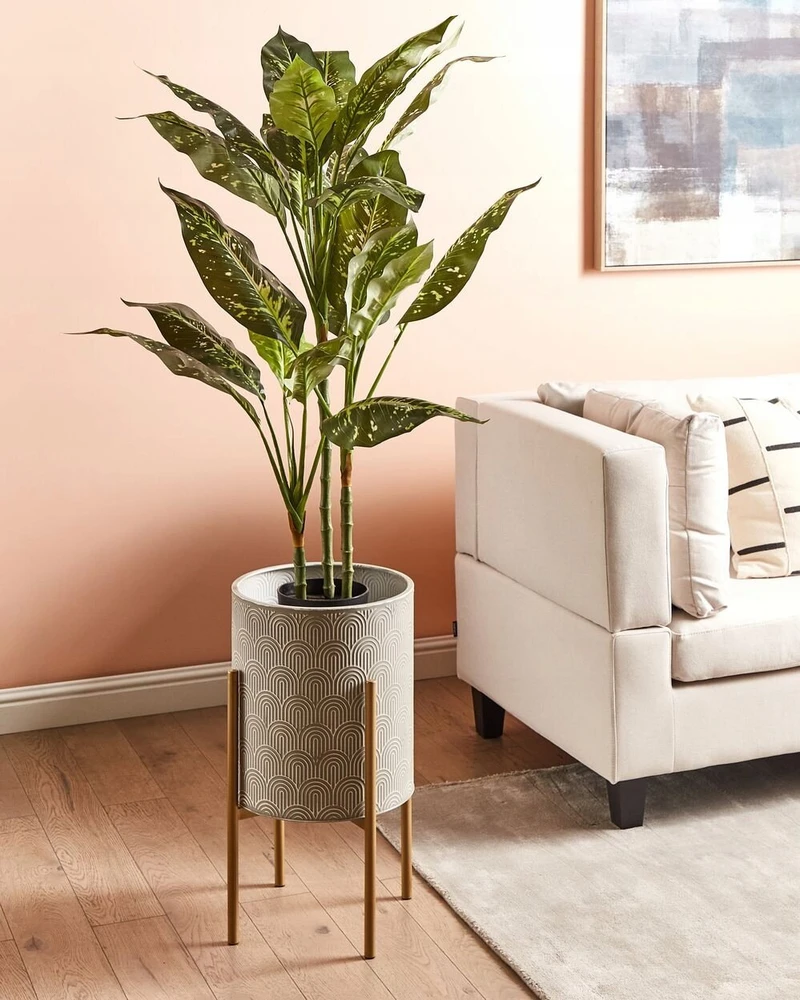 Beliani Gėlių stovas AUBRIETA Metalinis 31 cm pilkas