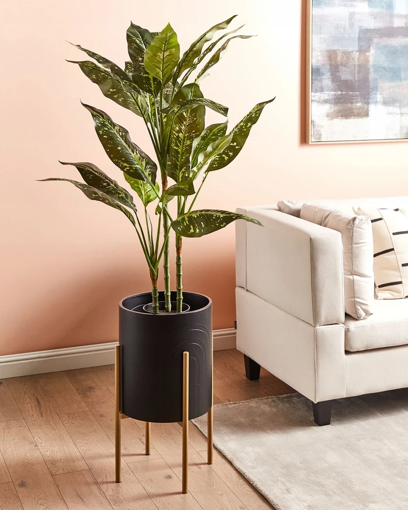Beliani Gėlių stovas SEROTINA Metalinis 32 cm Juodas