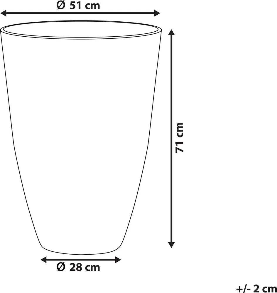 Beliani Gėlių vazonas CAMIA 51 cm pilkas