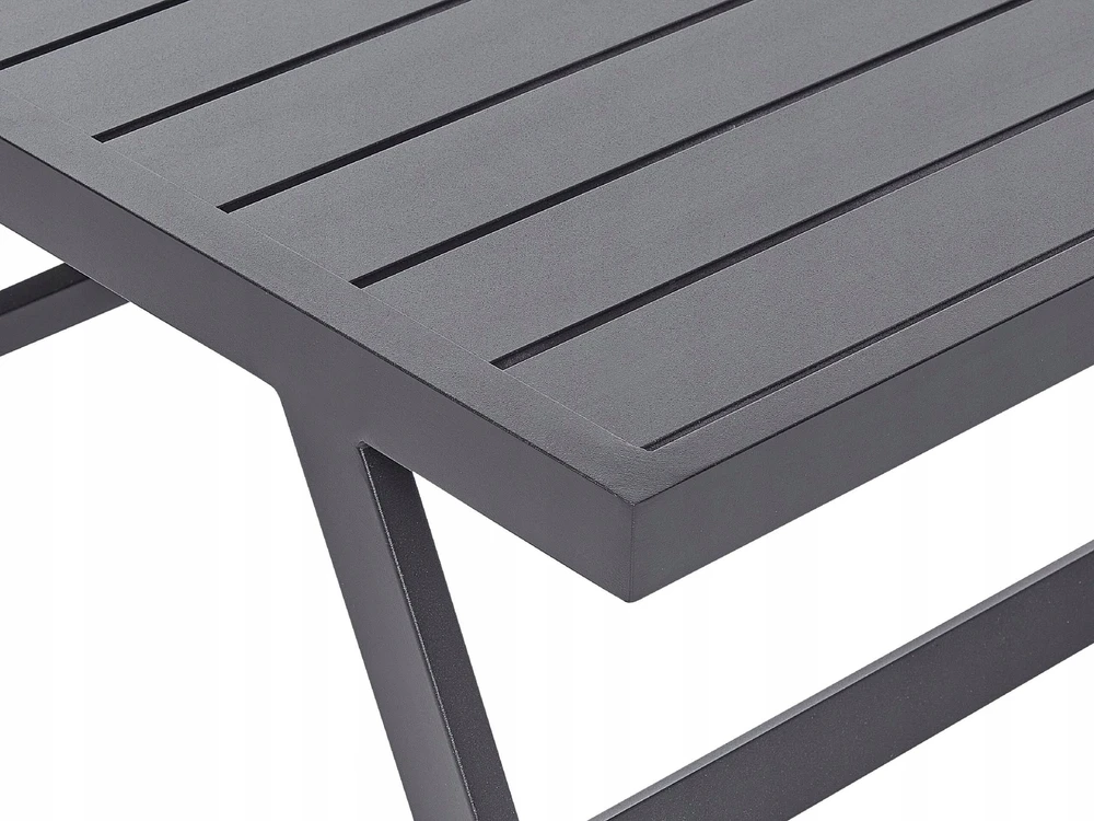 Lauko baldų komplektas Beliani Sodo kampinė sofa su staliuku 5 asmenims COCCORINO pilka, metalinė