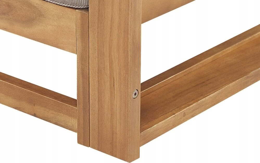 Lauko baldų komplektas Beliani L formos sodo kampinė sofa su stalu 4 asmenims TIMOR Dešininė Šviesiai ruda Sertifikuota akacijos mediena Modulinė