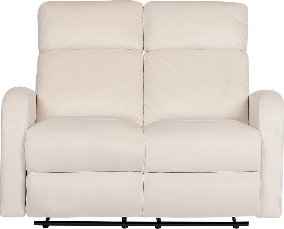 Beliani 2 vietų sofa su elektrine relaksacijos funkcija VERDAL, veliūrinė, smėlio spalvos