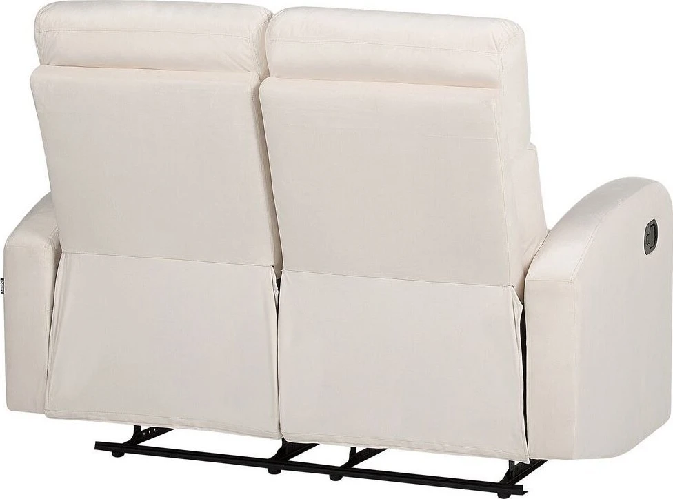 Beliani 2 vietų sofa su elektrine relaksacijos funkcija VERDAL, veliūrinė, smėlio spalvos