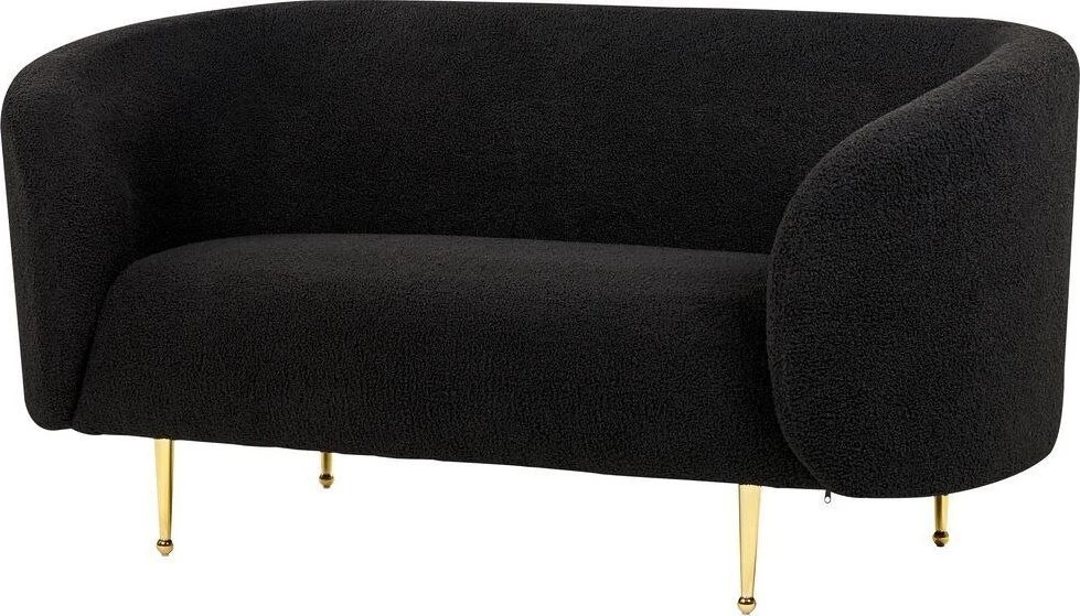 Beliani Dviejų vietų sofa LOEN Boucle juoda