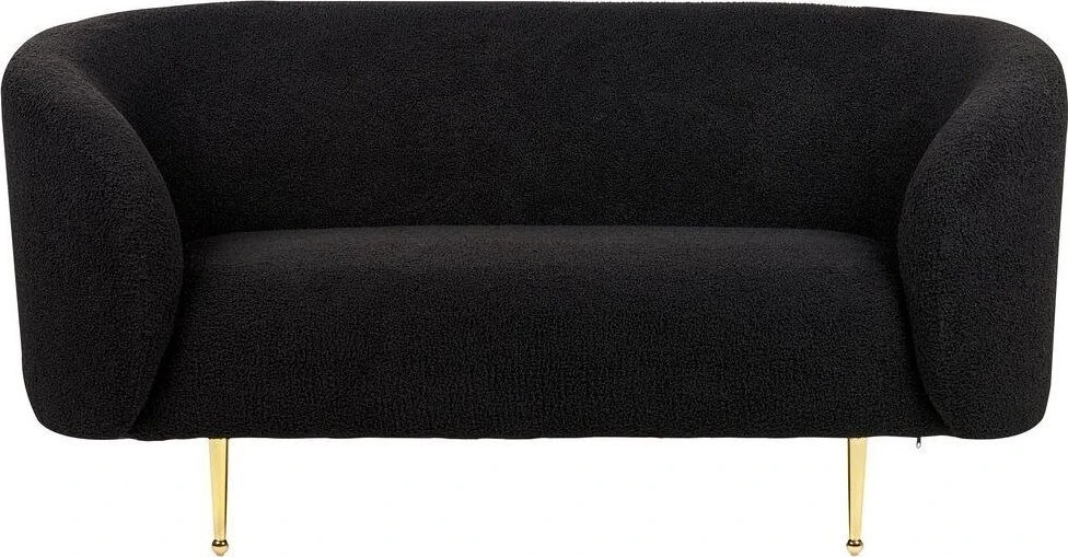 Beliani Dviejų vietų sofa LOEN Boucle juoda