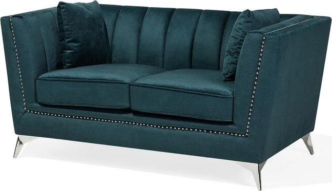 Beliani 2 vietų sofa GAULA, veliūras, žydra