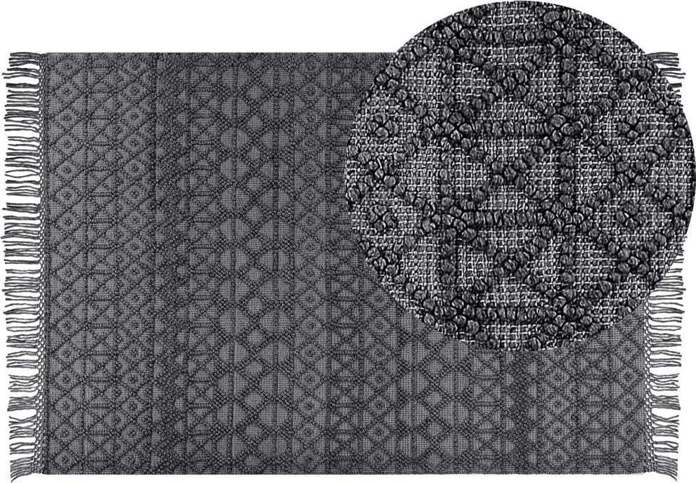 Beliani Kilimas ALUCRA Juodas 160 x 230 cm Vilna