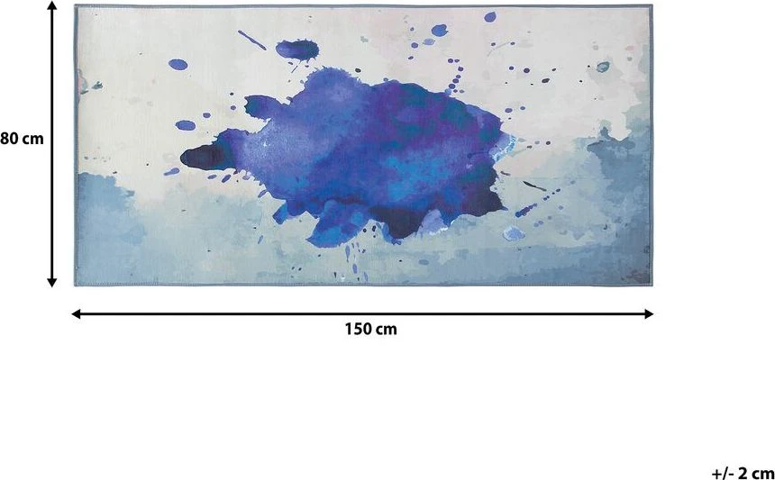Beliani Kiliminis kilimėlis ODALAR mėlynas 80 x 150 cm