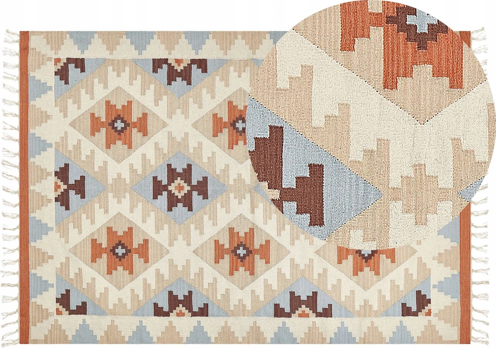 Beliani Kilimas DILIJAN spalvotas 160 x 230 cm medvilninis kilimas