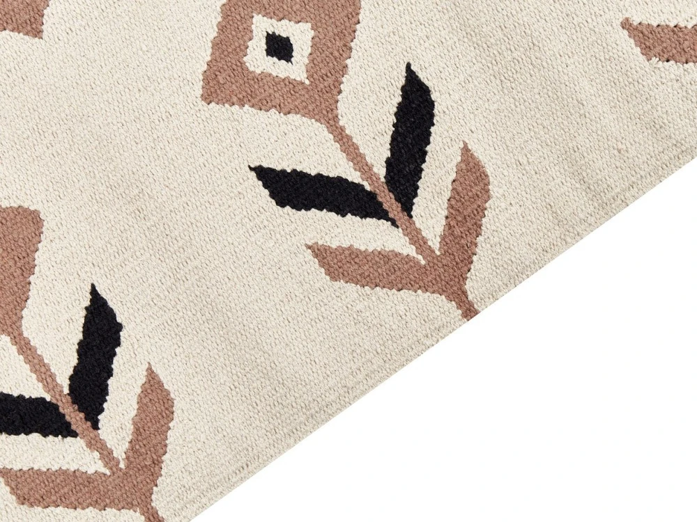 Beliani Kilimas NIAVAN smėlio spalvos 160 x 230 cm medvilninis Kilim