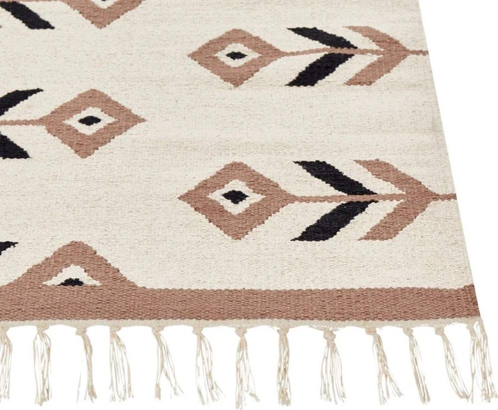 Beliani Kilimas NIAVAN smėlio spalvos 160 x 230 cm medvilninis Kilim