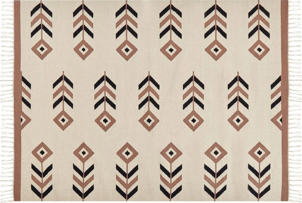 Beliani Kilimas NIAVAN smėlio spalvos 200 x 300 cm medvilninis kilimas
