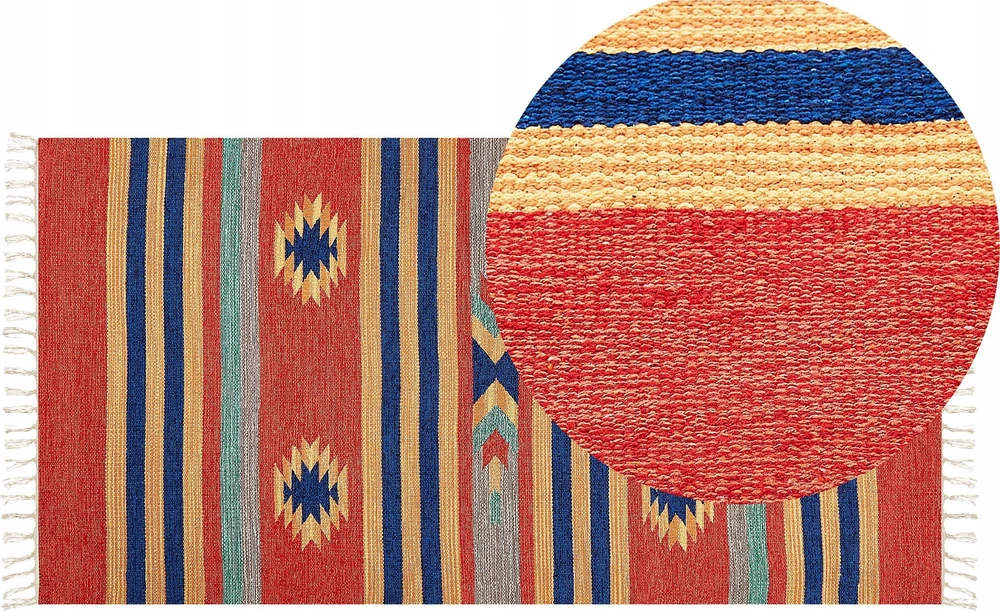 Beliani Kiliminis kilimas HATIS spalvotas 80 x 150 cm medvilninis