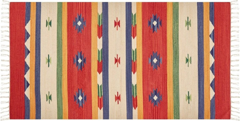 Beliani Kilimas ALAPARS Spalvotas 80 x 150 cm Medvilninis Kilim