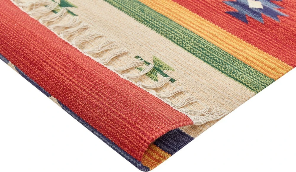 Beliani Kilimas ALAPARS Spalvotas 80 x 150 cm Medvilninis Kilim