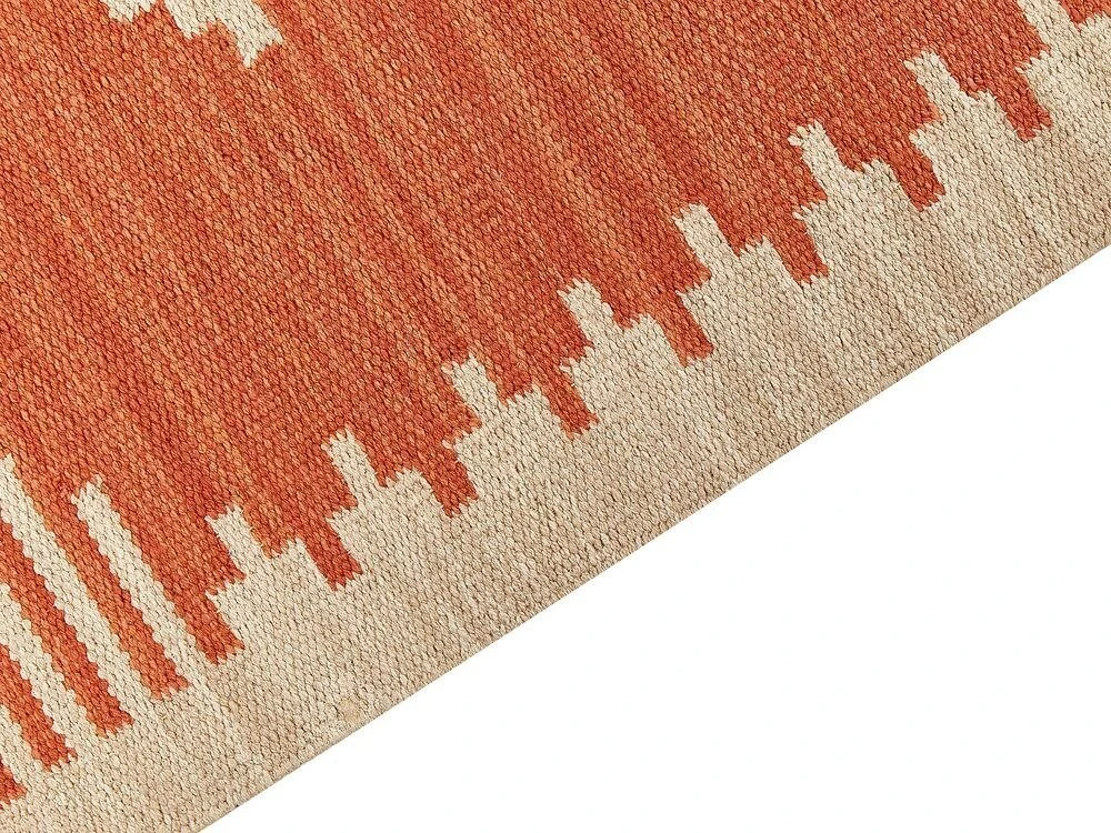 Beliani Kilimas GAVAR oranžinis 80 x 300 cm medvilninis