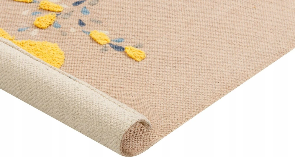 Beliani Vaikiškas kilimas SEAI smėlio spalvos 80 x 150 cm medvilninis