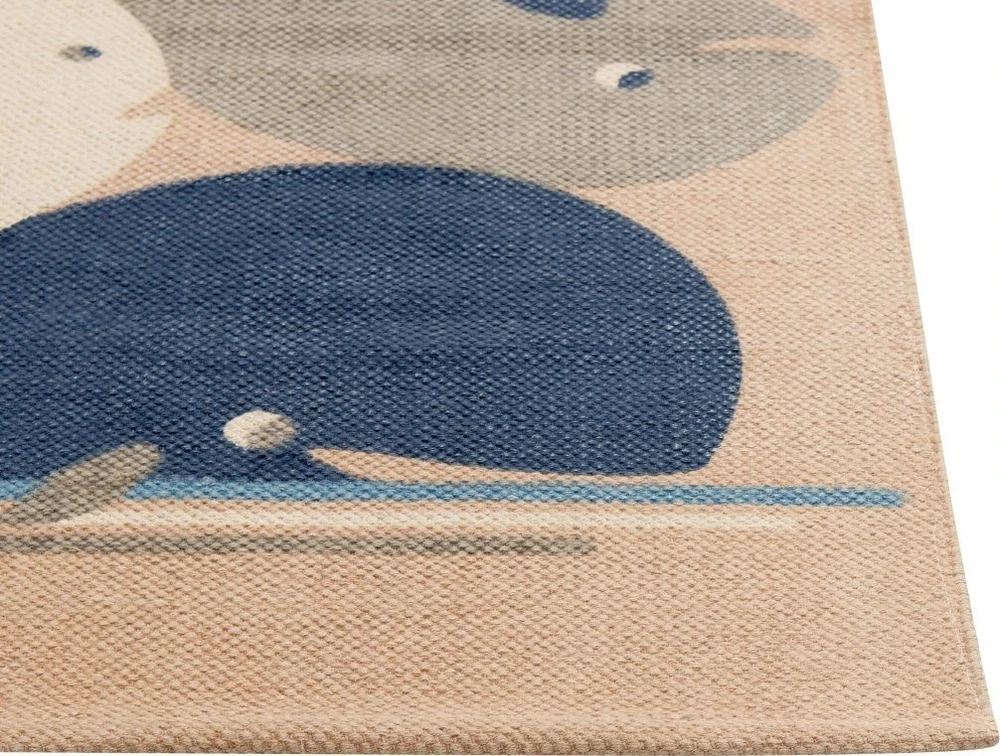 Beliani Vaikiškas kilimas SEAI smėlio spalvos 80 x 150 cm medvilninis