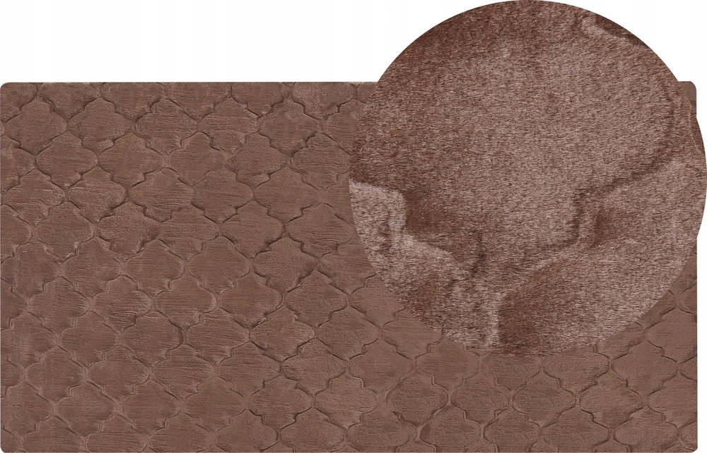 Beliani Dirbtinio kailio kilimas GHARO rudas 80 x 150 cm