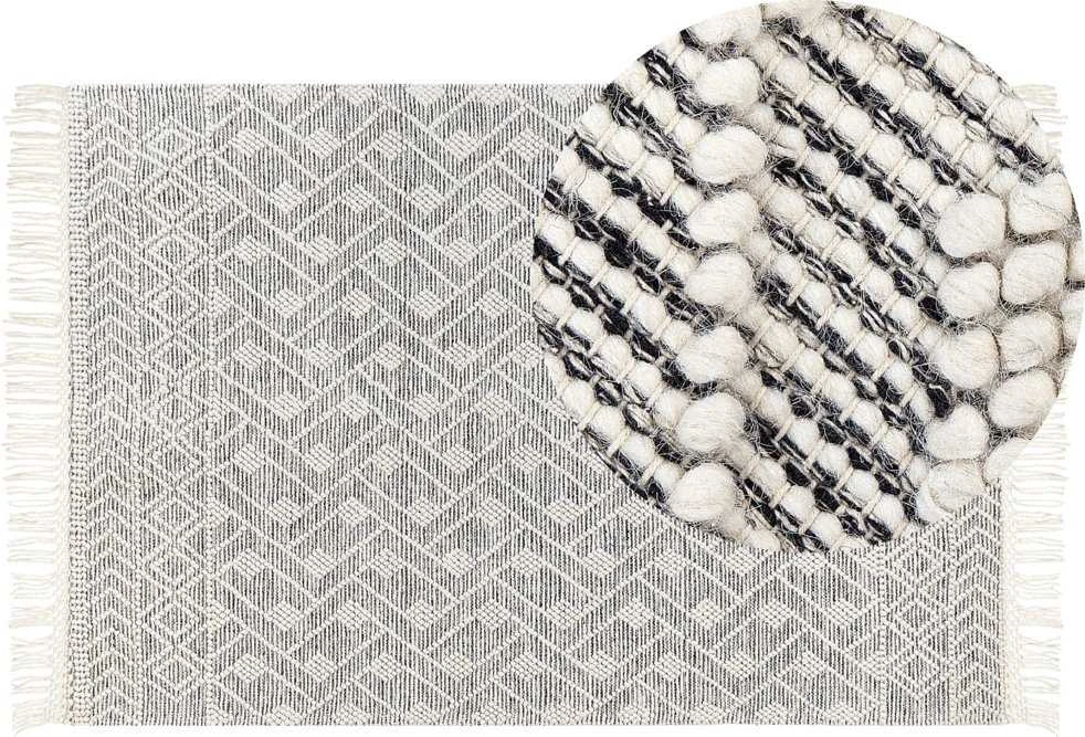Beliani Kilimas KAVAK juodas 160 x 230 cm vilnonis