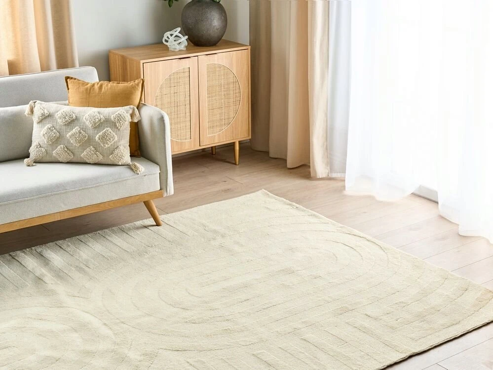 Beliani Kilimas MASTUNG smėlio spalvos 200 x 300 cm vilnonis