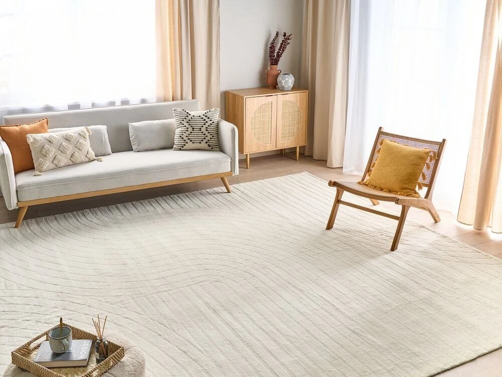 Beliani Kilimas DAGARI smėlio spalvos 300 x 400 cm vilna