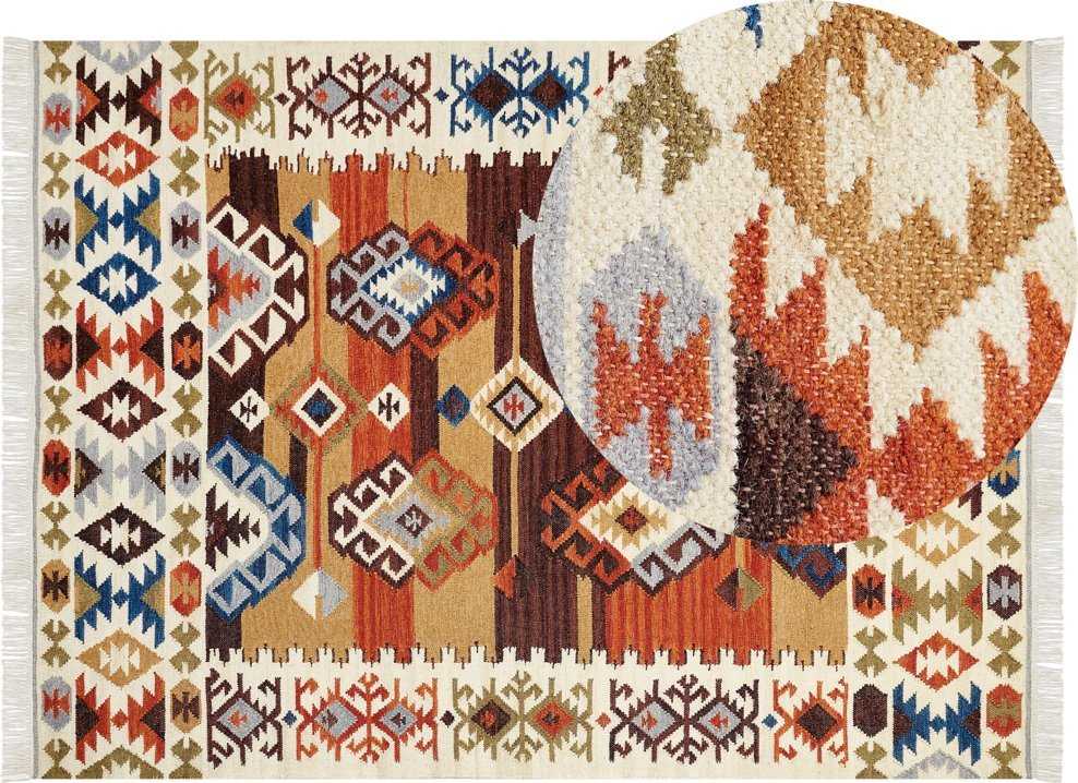 Beliani Kilim kilimas VOSKETAP spalvotas 160 x 230 cm vilnos