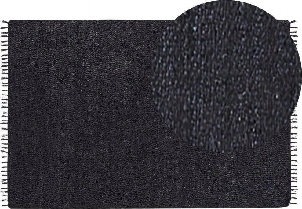 Beliani Kilimas SINANKOY Juodas 200 x 300 cm džiutas