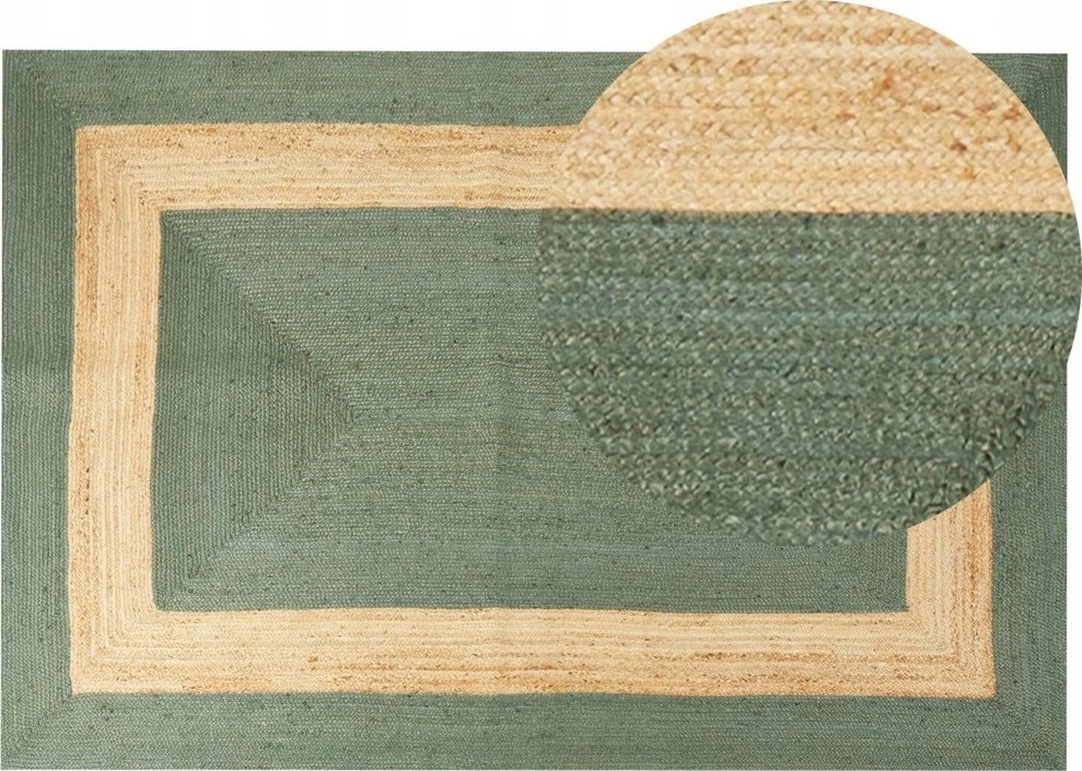 Beliani Kilimas KARAKUYU žalias 200 x 300 cm Džiutas