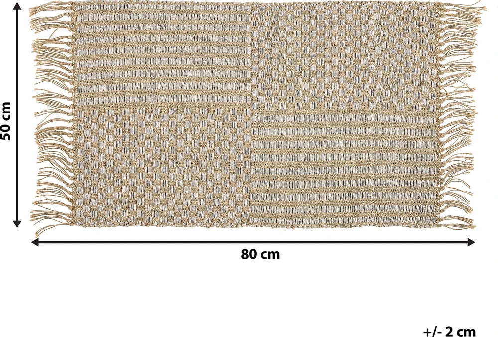 Beliani Kilimas ADABAG smėlio spalvos 50 x 80 cm džiutas