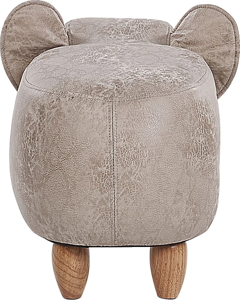 Fotelis Beliani Gyvūno formos pufas su daiktadėže JUMBO dirbtinė oda pilkas dramblys