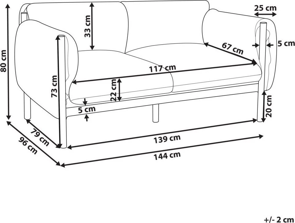 Lauko baldų komplektas Beliani Sodo sofa 2 vietų ESPERIA metalinė pilka