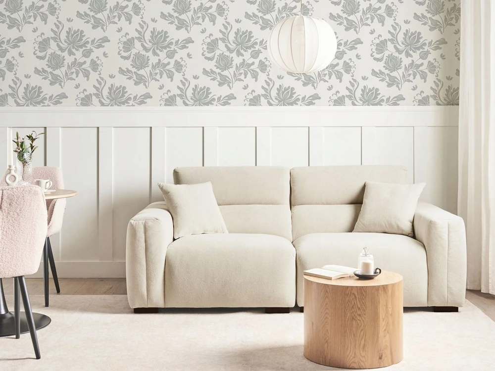 Beliani Trivietė sofa FAUSKAN šviesiai smėlio spalvos