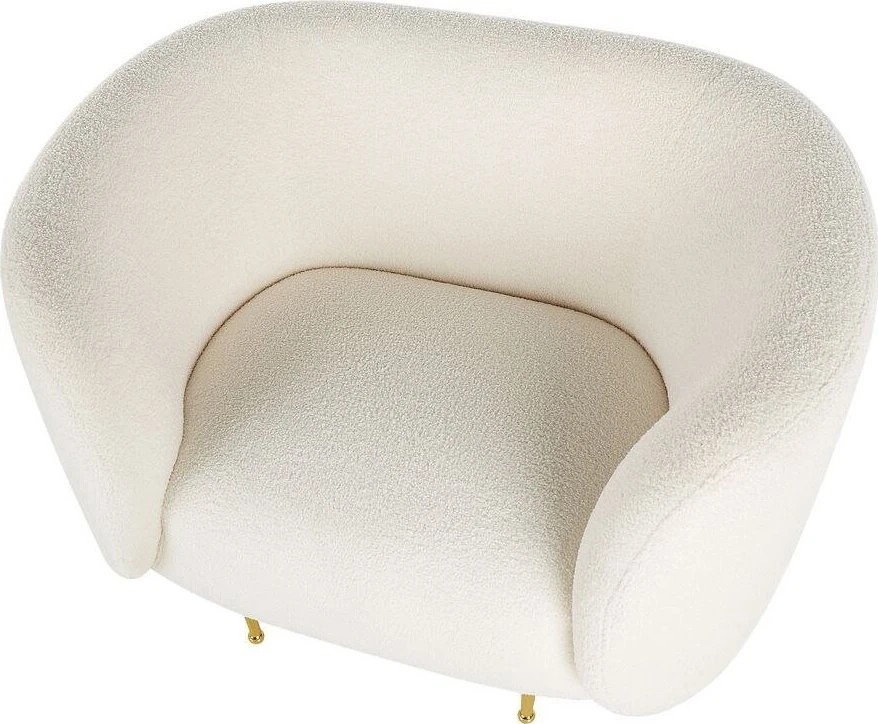 Fotelis Beliani Fotel LOEN Boucle baltas