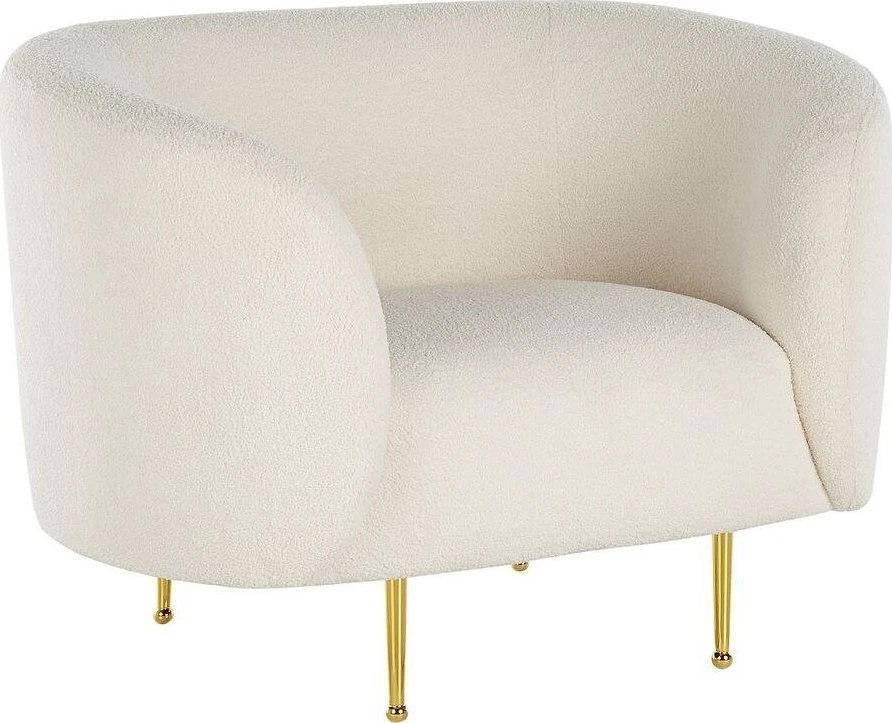 Fotelis Beliani Fotel LOEN Boucle baltas
