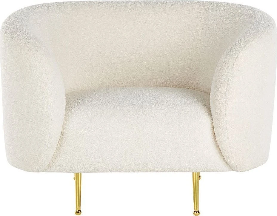 Fotelis Beliani Fotel LOEN Boucle baltas