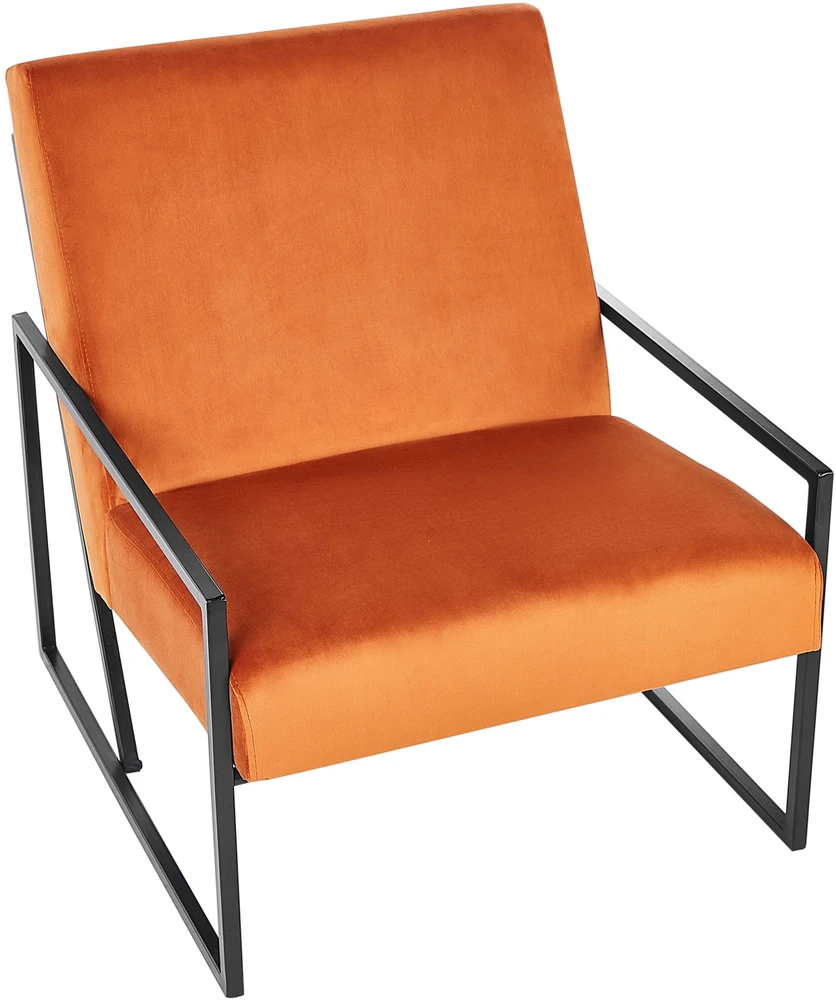 Fotelis Beliani Fotel DELARY aksominis oranžinis