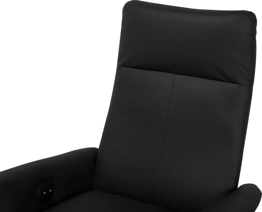 Beliani Reguliuojamas fotelis PRIME su ištraukiama kojų atrama, eko oda, juodas