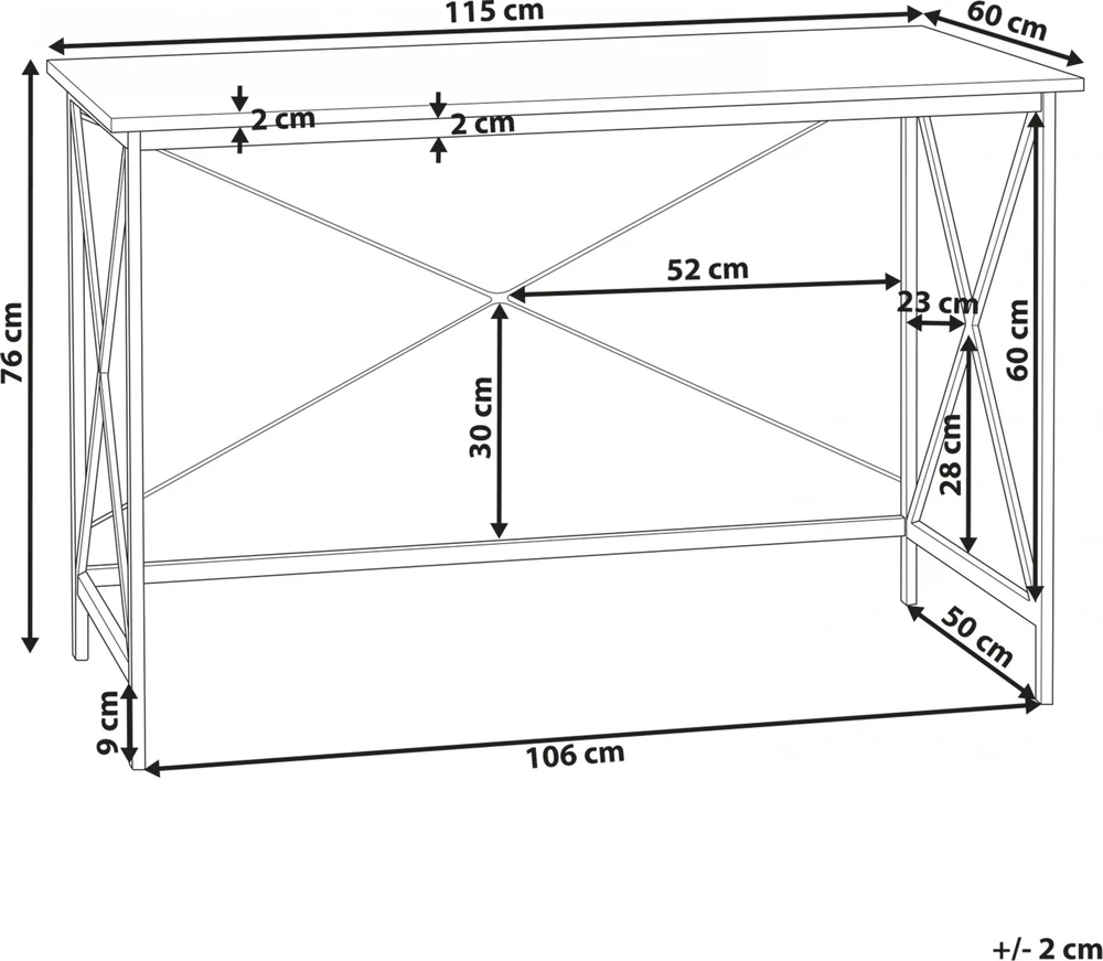 Beliani Rašomasis stalas FUTON, tamsiai rudas, 115 cm x 60 cm