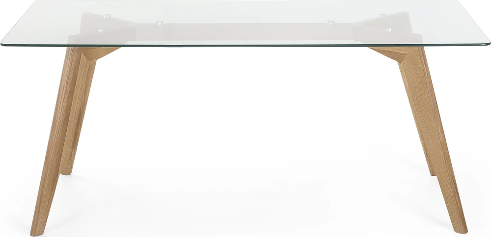 Beliani Valgomojo stalas HUDSON Skaidrus 180 cm 90 cm Grūdintas stiklas