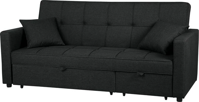 Beliani Trivietė išskleidžiama sofa GLOMMA, juoda