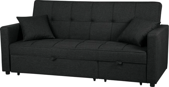 Beliani Trivietė išskleidžiama sofa GLOMMA, juoda